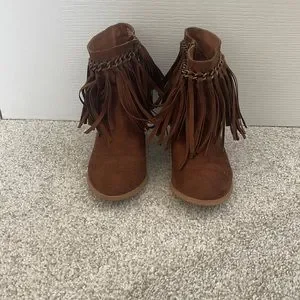 Women's Mohegan Fringe Ankle Booties - Tan Suede/Leather, Size 10 - View #14